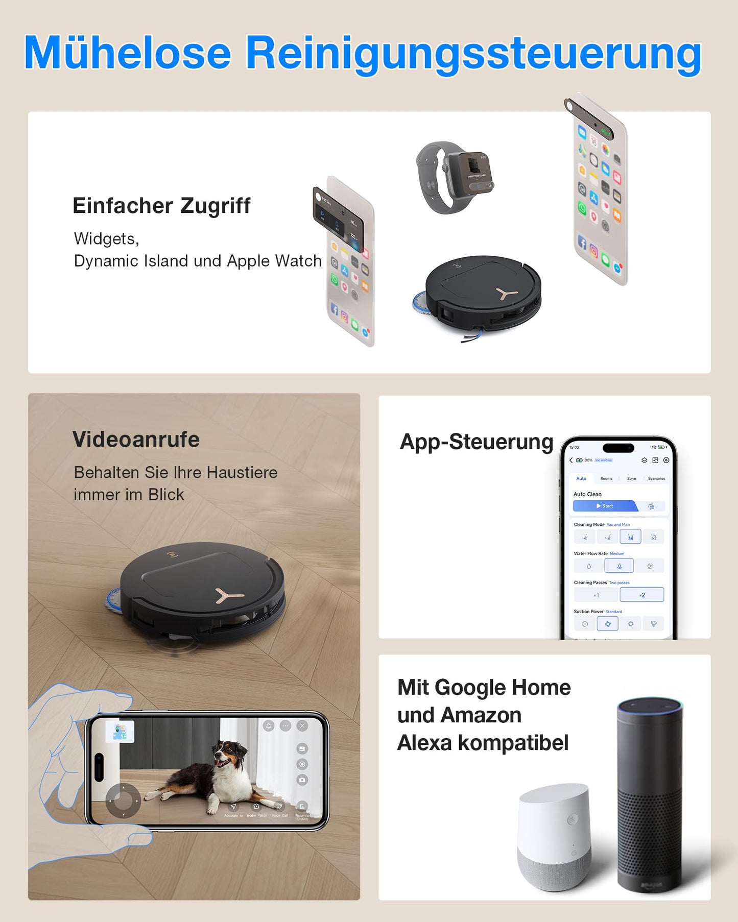 ECOVACS DEEBOT T50 PRO Omni Gen3 Saugroboter 25.000 Pa AIVI 3D