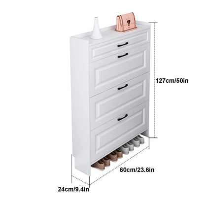 Schlanker moderner Schuhschrank – 3-stöckiges Schuhregal aus Holz mit 2 Schubladen, Lüftungsschlitz-Design, ausziehbare Aufbewahrung für Zuhause, Flur, Schlafzimmer, platzsparende Lösung