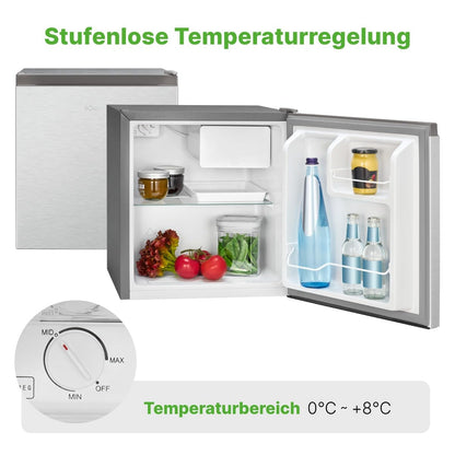 Bomann Mini-Kühlschrank 45L mit Gefrierfach – KB 7245 Inox