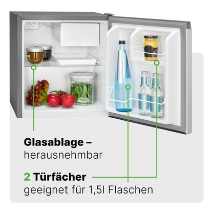 Bomann Mini-Kühlschrank 45L mit Gefrierfach – KB 7245 Inox