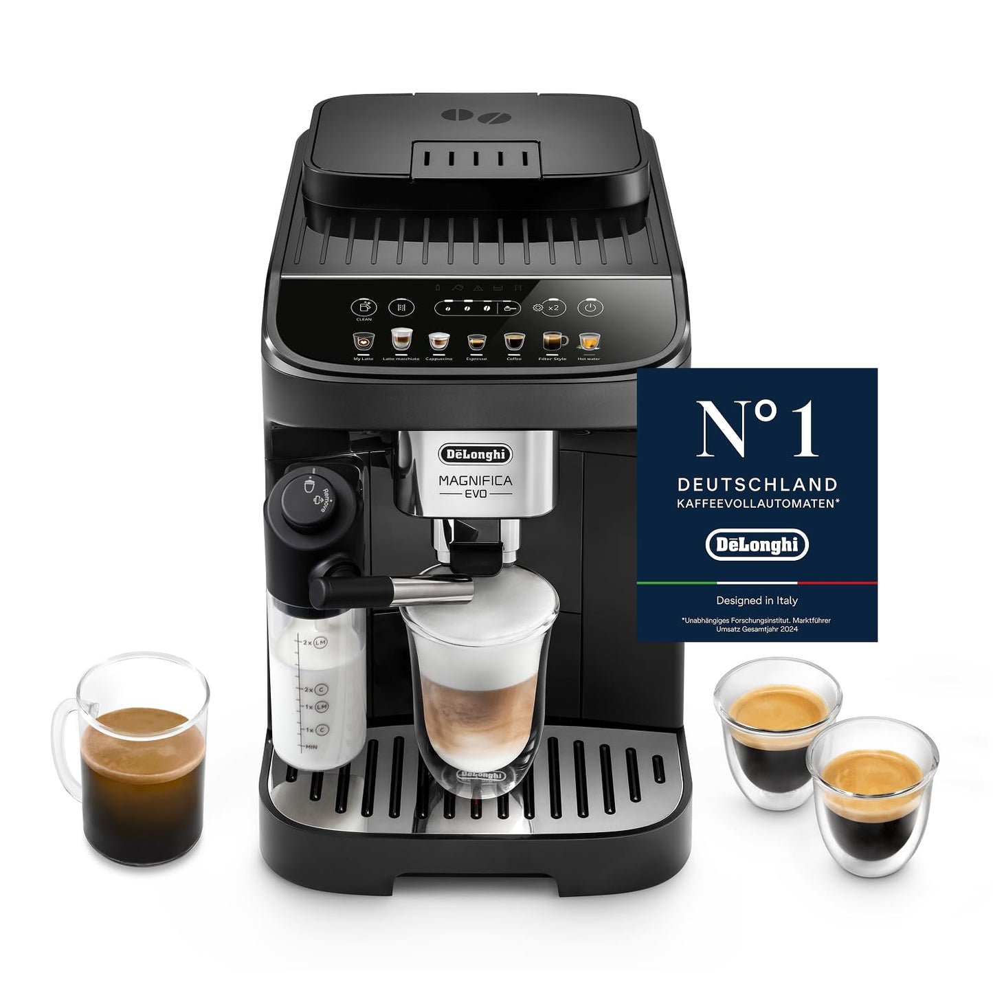 De'Longhi Magnifica Evo Kaffeevollautomat – 7 One-Touch, Schwarz