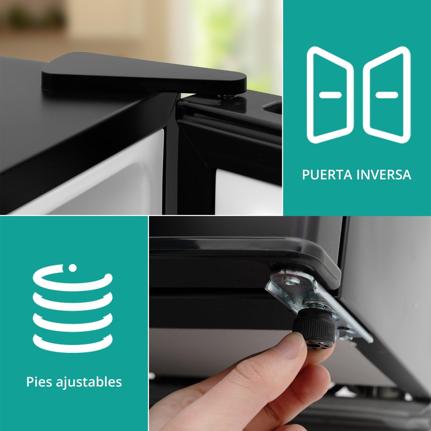 SMETA 48L Mini Kühlschrank, Klein Kühlschrank Leiser, Getränkekühlschrank 6-Stufen Thermostat 0-10°C, 39dB,mit wechselbarem Türanschlag für Zuhause Büro Camping Schlafzimmer, Schwarz