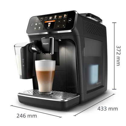Philips Kaffeevollautomat der Serie 5400 – Espressomaschine für 12 Getränke, schnell reinigendes LatteGo System, intuitives TFT-Display, anpassbare Kaffeeeinstellungen (EP5441/50)