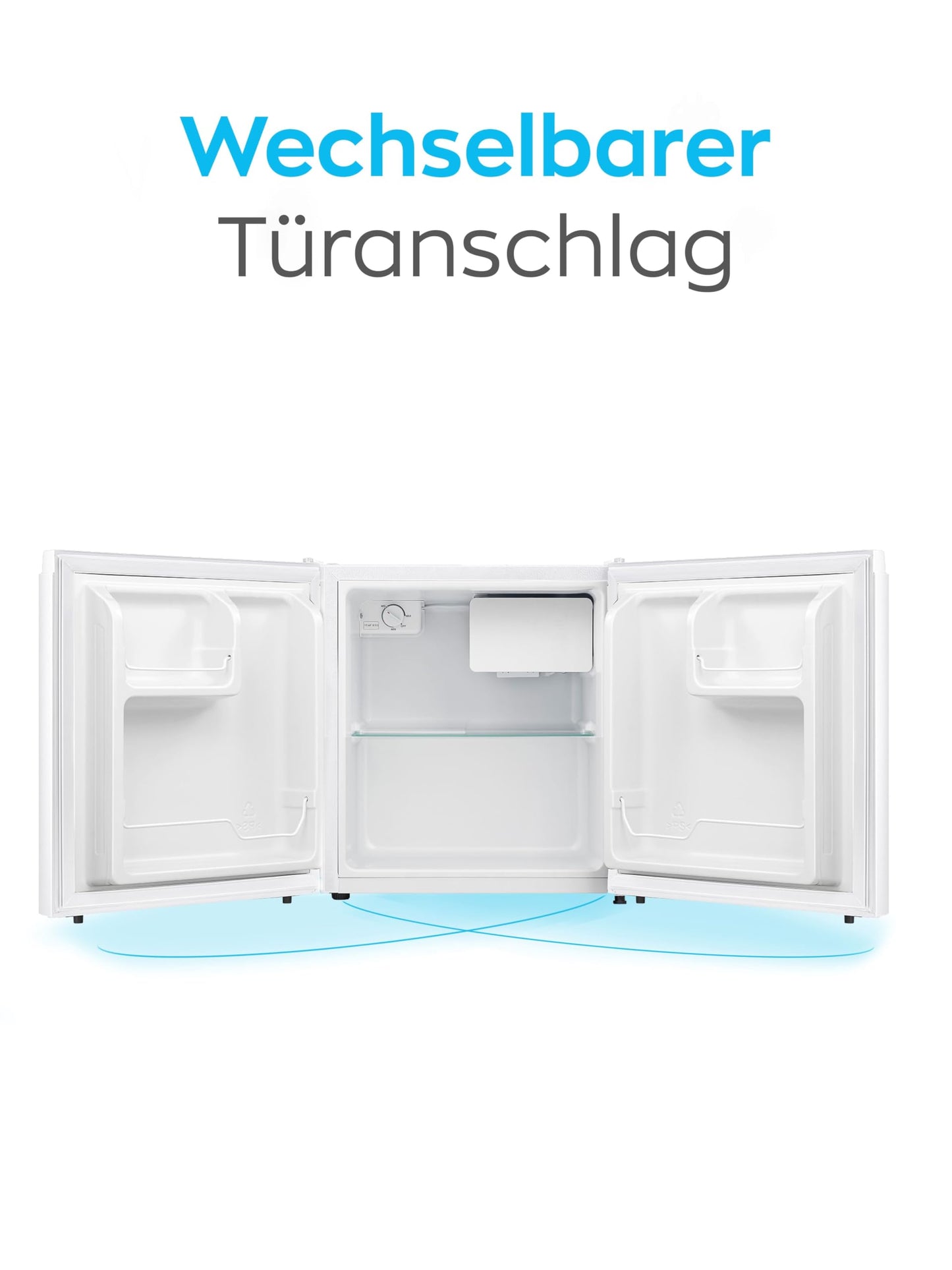 HEINRICHS Mini Kühlschrank 45 L leise 39 dB mit Kühlfach Weiß