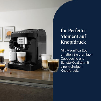De'Longhi Magnifica Evo Kaffeevollautomat – 7 One-Touch, Schwarz