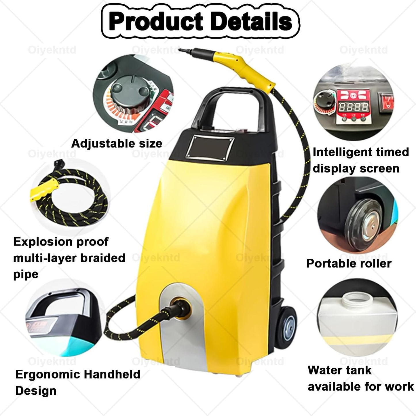 Oiyekntd Hochdruck-Dampfreiniger 3,5 L – Küche, Auto & Polster