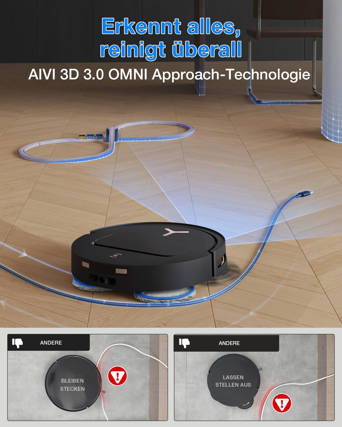 ECOVACS DEEBOT T50 PRO Omni Gen3 Saugroboter 25.000 Pa AIVI 3D