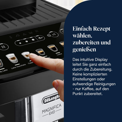 De'Longhi Magnifica Evo Kaffeevollautomat – 7 One-Touch, Schwarz