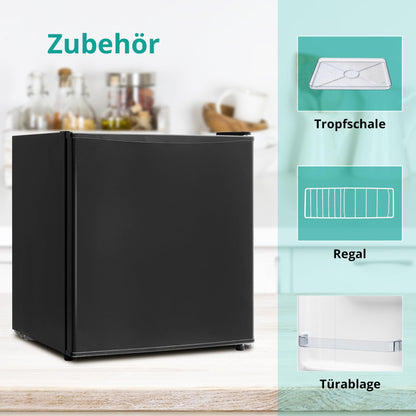 SMETA 48L Mini Kühlschrank, Klein Kühlschrank Leiser, Getränkekühlschrank 6-Stufen Thermostat 0-10°C, 39dB,mit wechselbarem Türanschlag für Zuhause Büro Camping Schlafzimmer, Schwarz