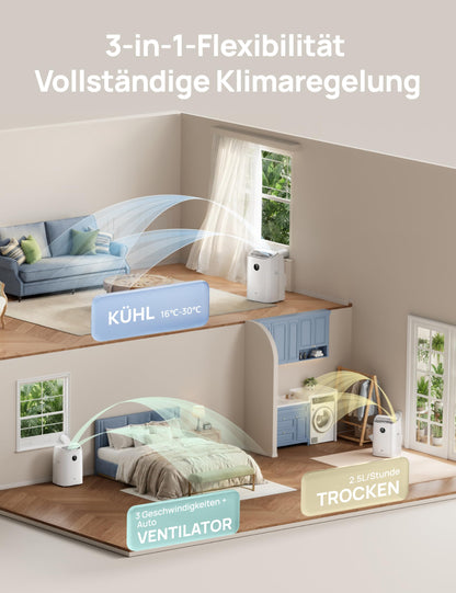 DREO 7500 BTU Mobiles Klimagerät 3-in-1 leise App-Steuerung AC318S