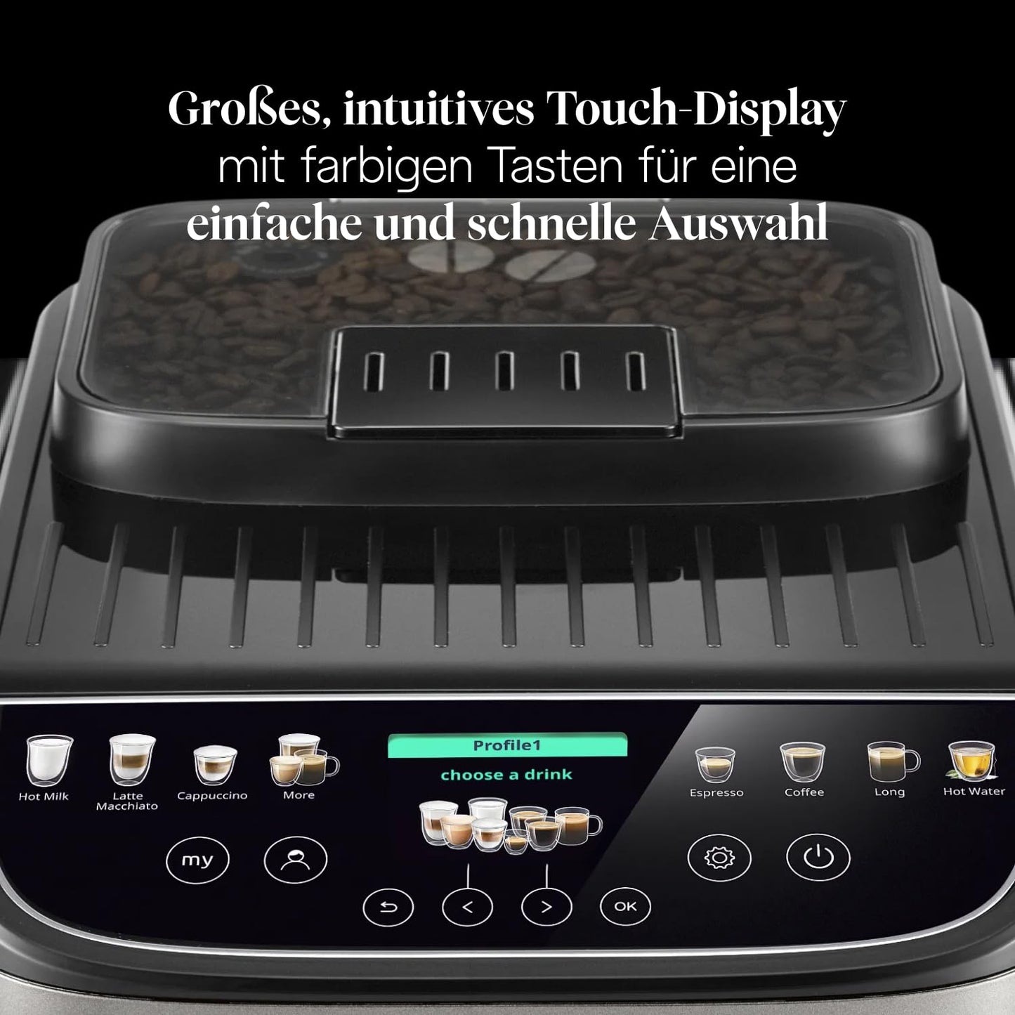 De'Longhi Magnifica Evo Next Kaffeevollautomat – 13 Getränke, Titan