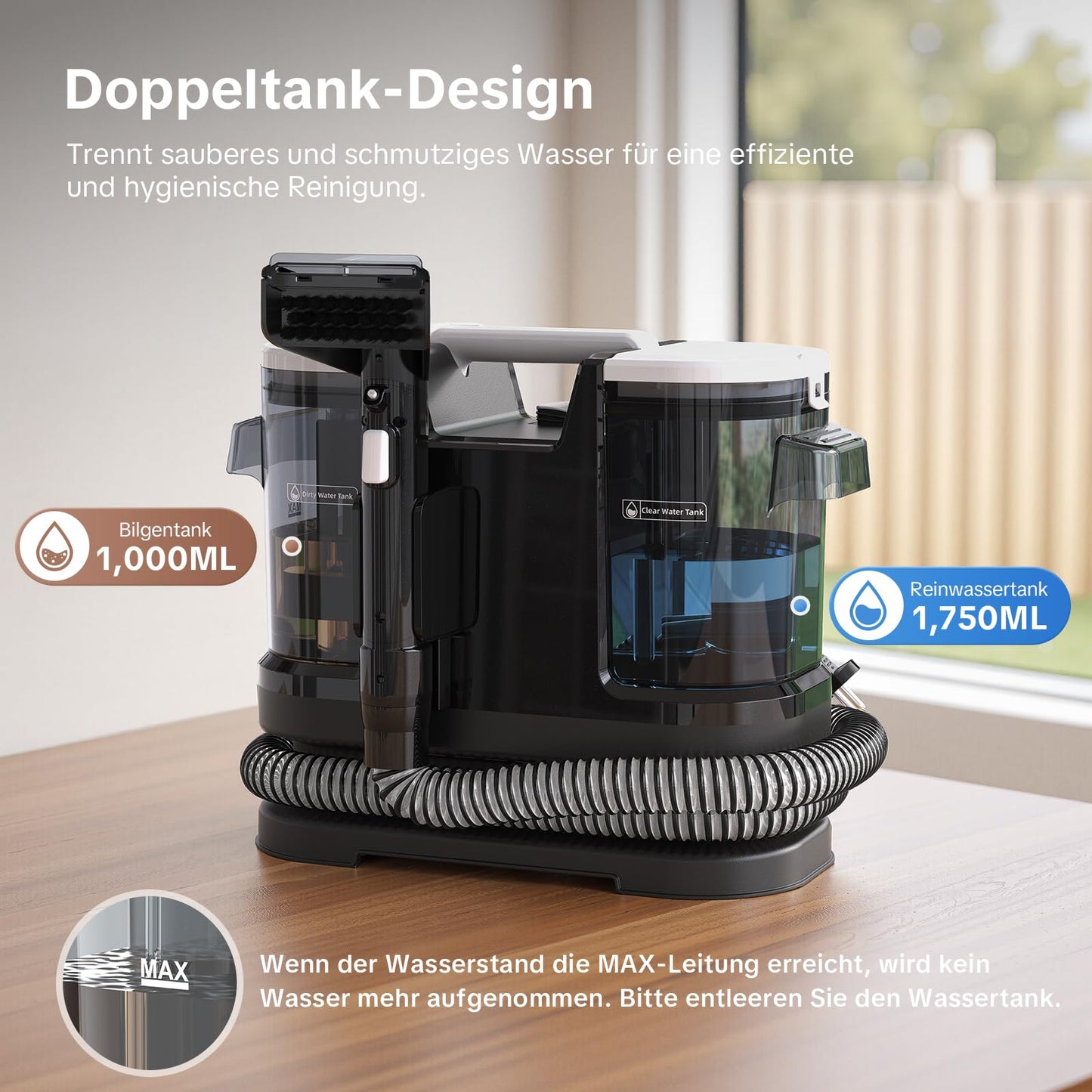 Welsauber Polsterreiniger 600W – Nasssauger 18kPa