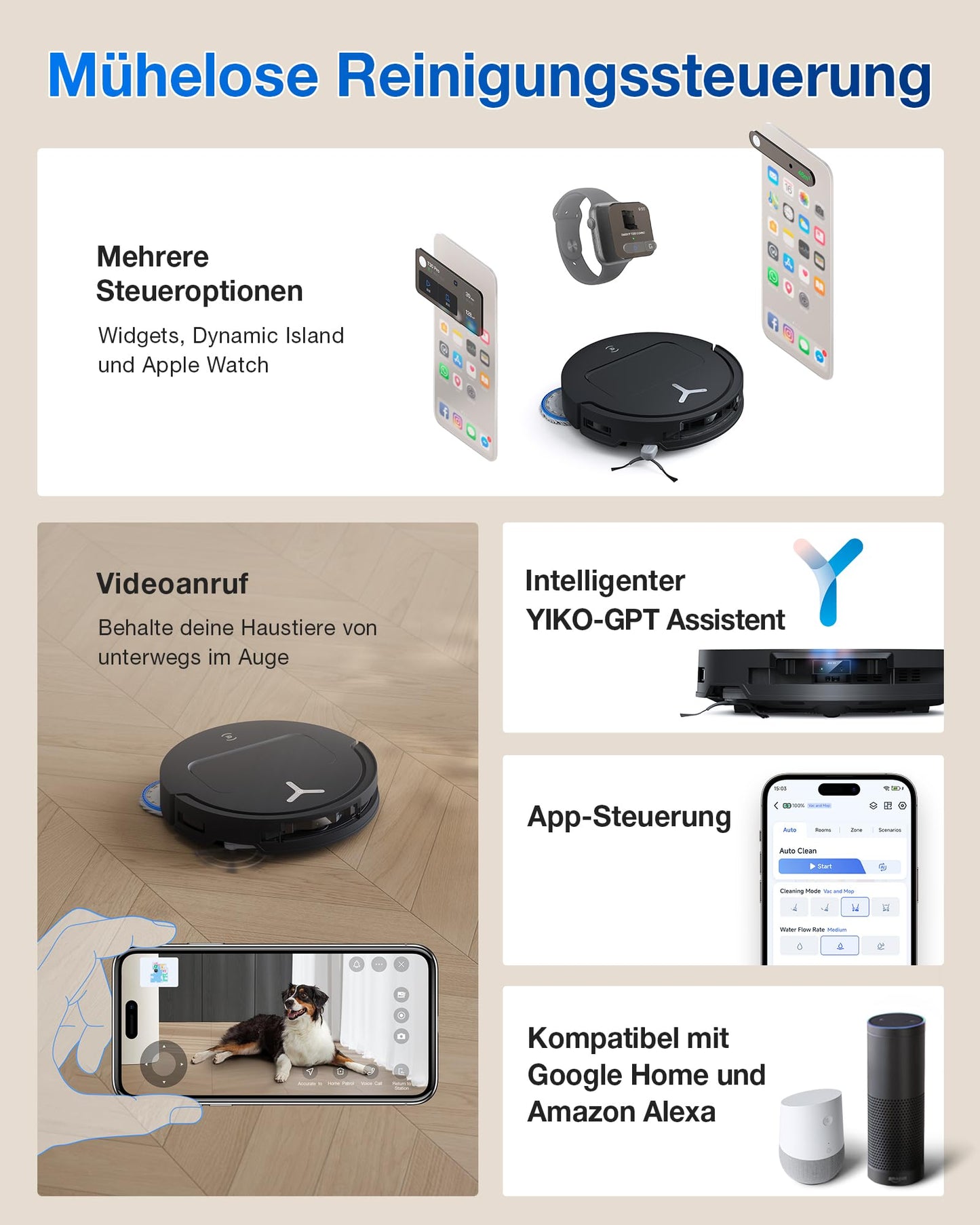 ECOVACS DEEBOT T50 PRO Omni Gen2 Saugroboter 21.000 Pa 81 mm