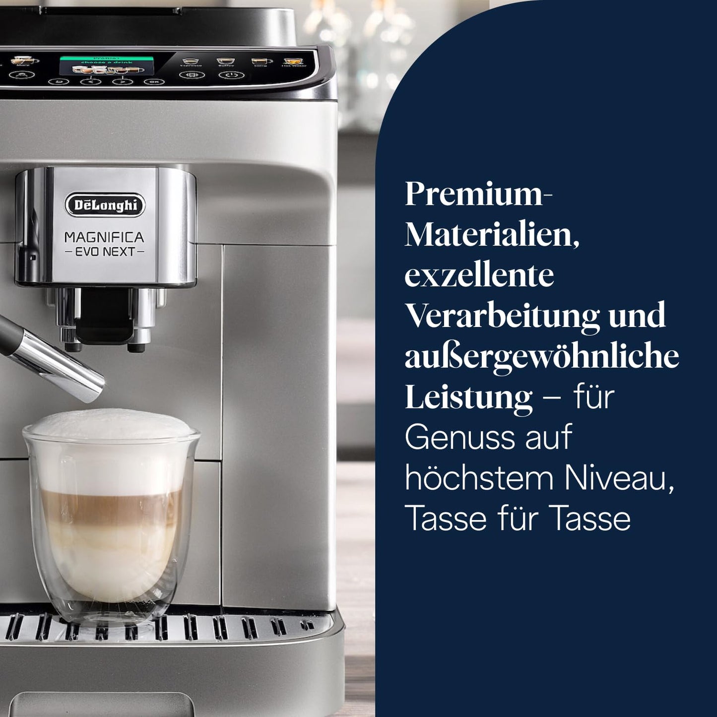 De'Longhi Magnifica Evo Next Kaffeevollautomat – 13 Getränke, Titan