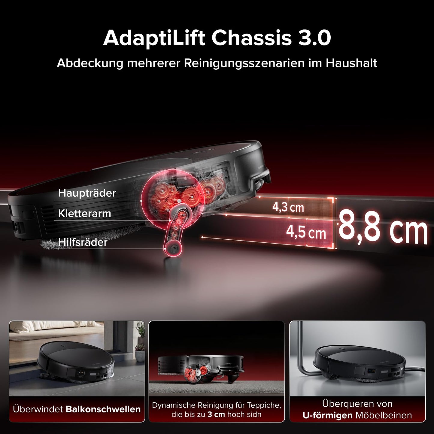 roborock Saros 20 Saugroboter mit Wischfunktion&angebbarem Wischmopp, AdaptiLift Chassis 3.0, 36,000 Pa Saugkraft, Autonomes StarSight System 2.0, DirTect-Technologie, Brandneues RockDock