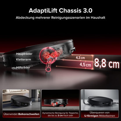 roborock Saros 20 Saugroboter mit Wischfunktion&angebbarem Wischmopp, AdaptiLift Chassis 3.0, 36,000 Pa Saugkraft, Autonomes StarSight System 2.0, DirTect-Technologie, Brandneues RockDock