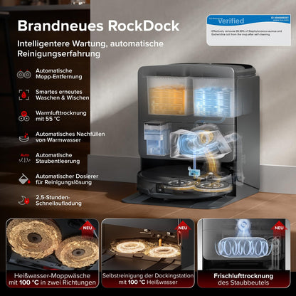 roborock Saros 20 Saugroboter mit Wischfunktion&angebbarem Wischmopp, AdaptiLift Chassis 3.0, 36,000 Pa Saugkraft, Autonomes StarSight System 2.0, DirTect-Technologie, Brandneues RockDock