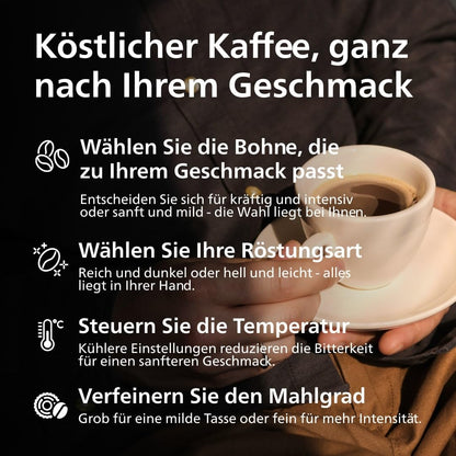 Philips 2200 Series Kaffeevollautomat – Keramikmahlwerk, Mattschwarz