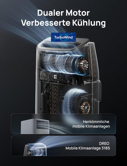 DREO 7500 BTU Mobiles Klimagerät 3-in-1 leise App-Steuerung AC318S