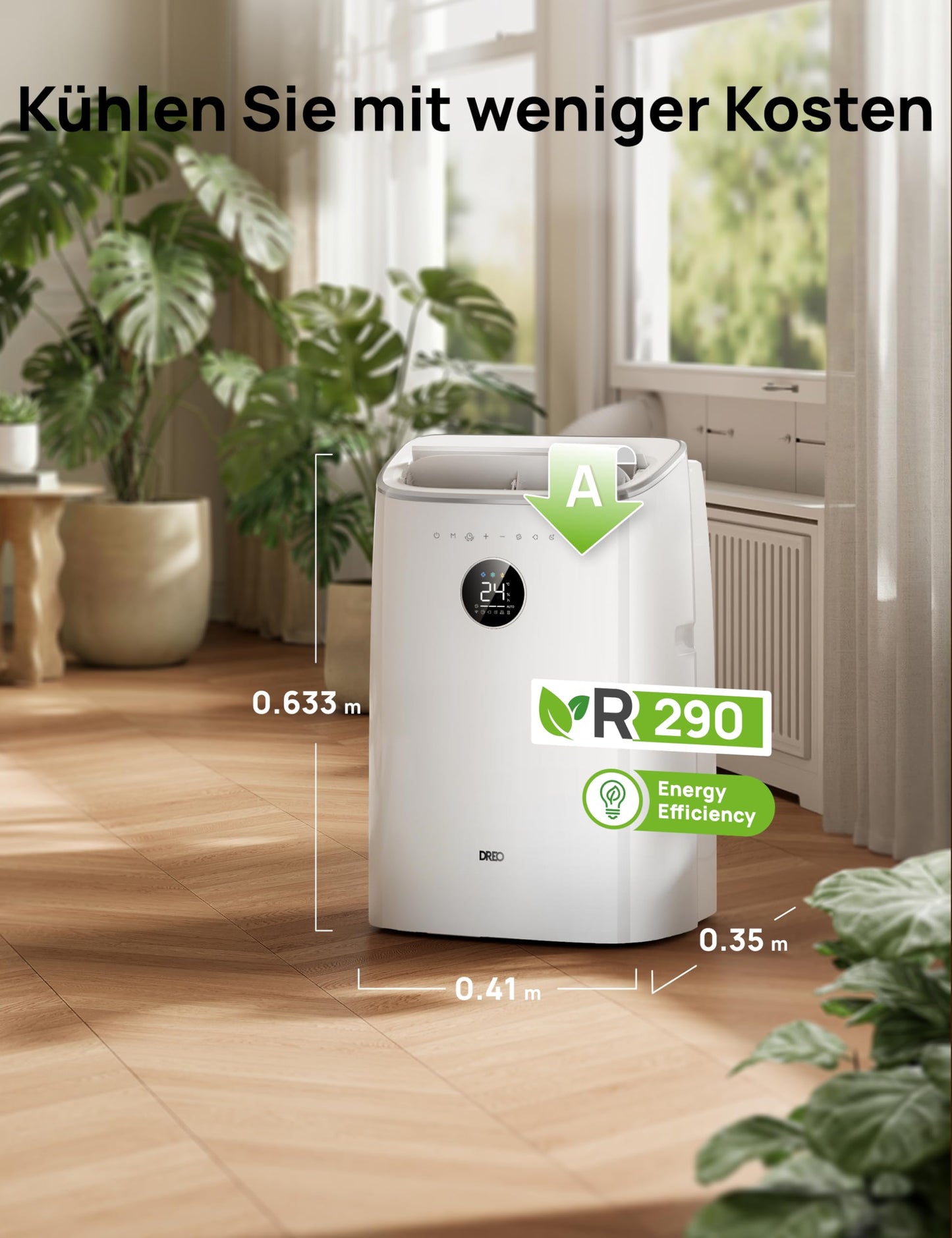 DREO 7500 BTU Mobiles Klimagerät 3-in-1 leise App-Steuerung AC318S