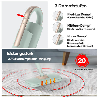 Newbealer 2-in-1 Dampfreiniger 1200W – Böden, Teppiche & mehr