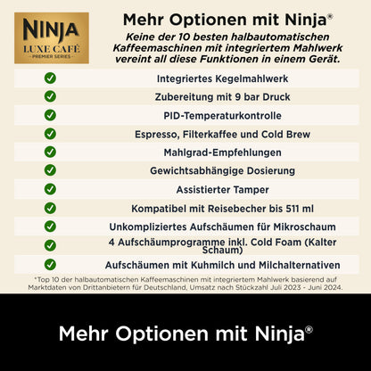 Ninja Luxe Premier 3-in-1 Kaffeemaschine – Espresso, Cold Brew & Filter