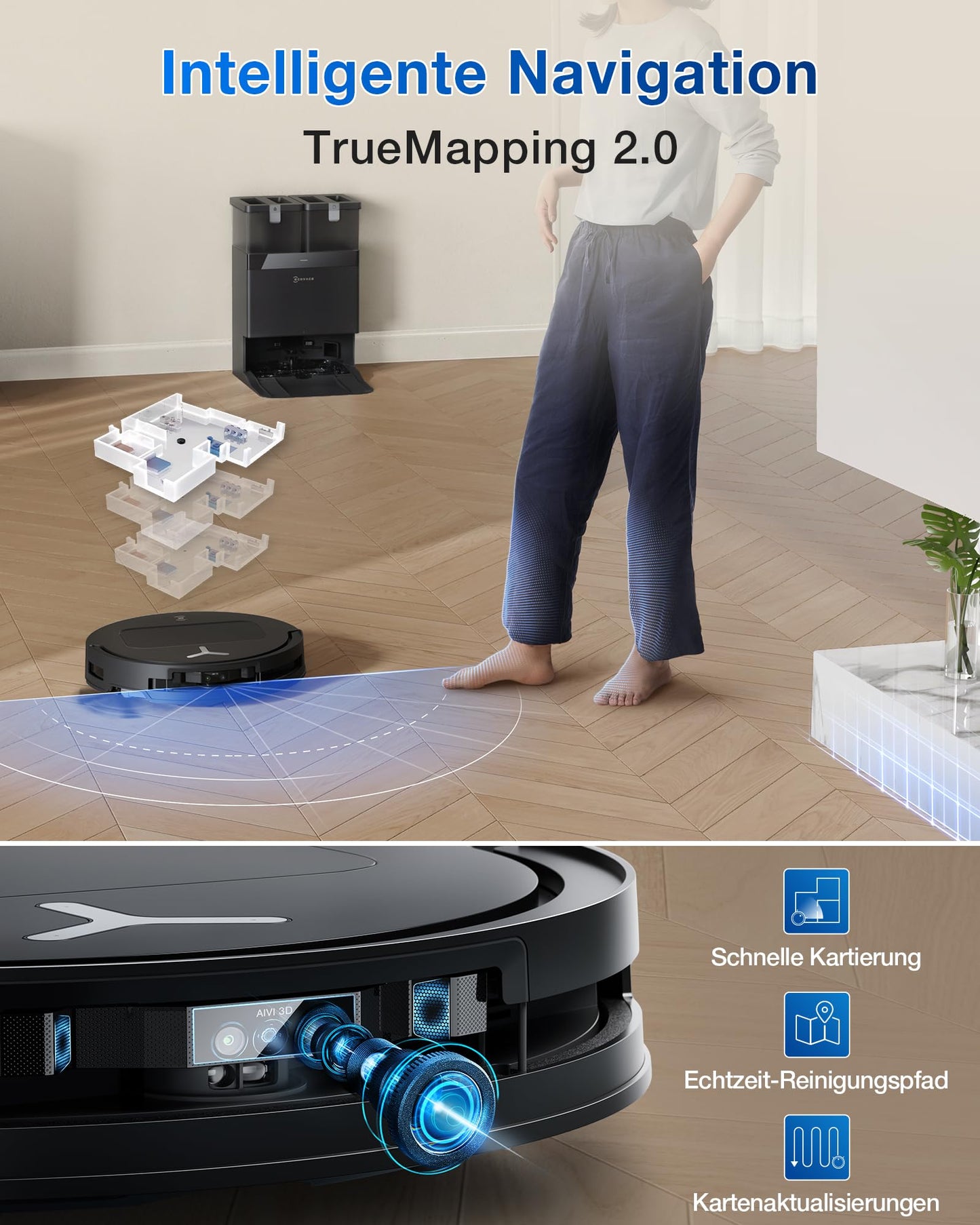 ECOVACS DEEBOT T50 PRO Omni Gen2 Saugroboter 21.000 Pa 81 mm