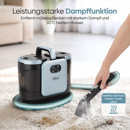 Olvy Teppichreiniger PRO 1650W – Nasssauger mit 100°C Dampf