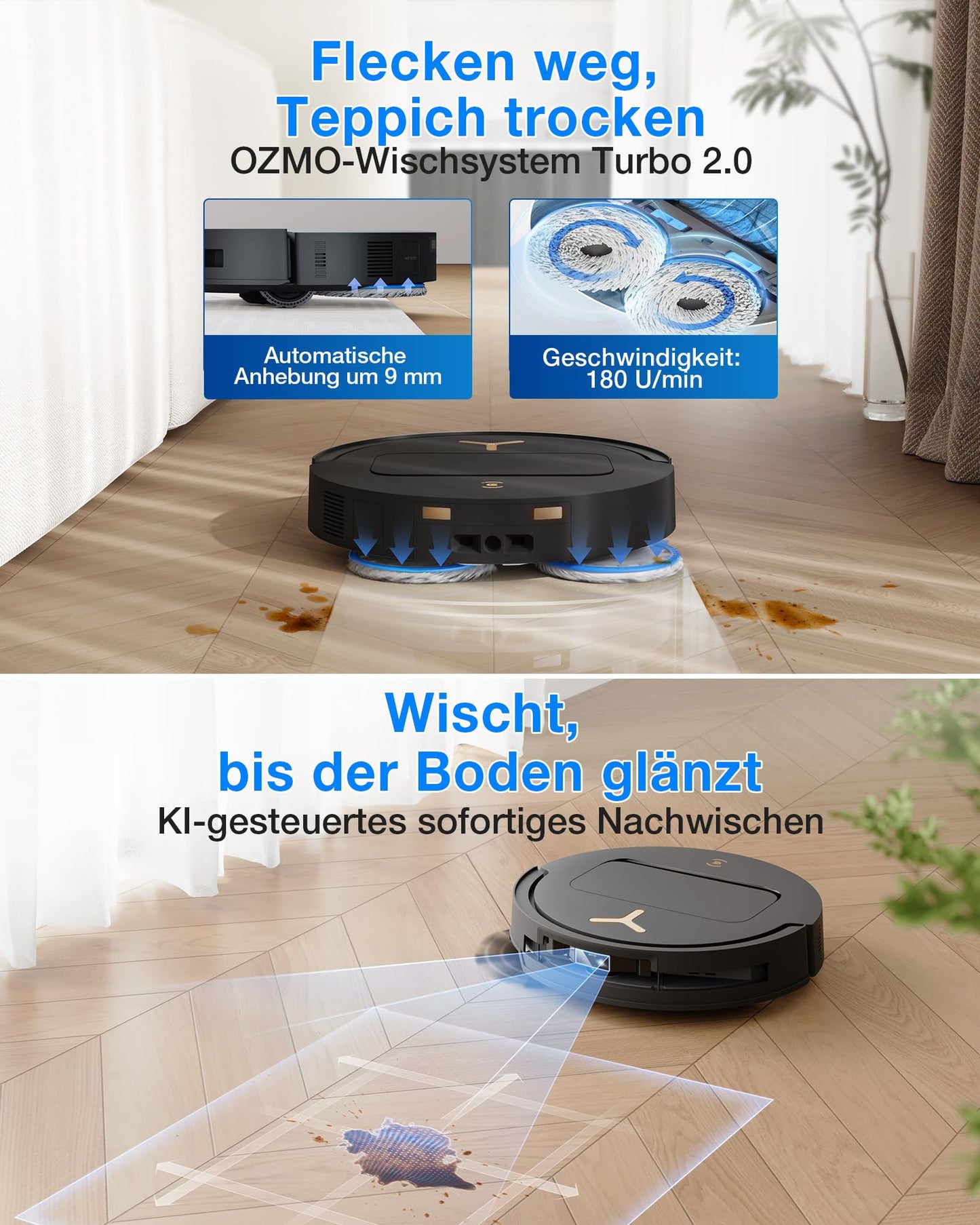 ECOVACS DEEBOT T50 PRO Omni Gen3 Saugroboter 25.000 Pa AIVI 3D
