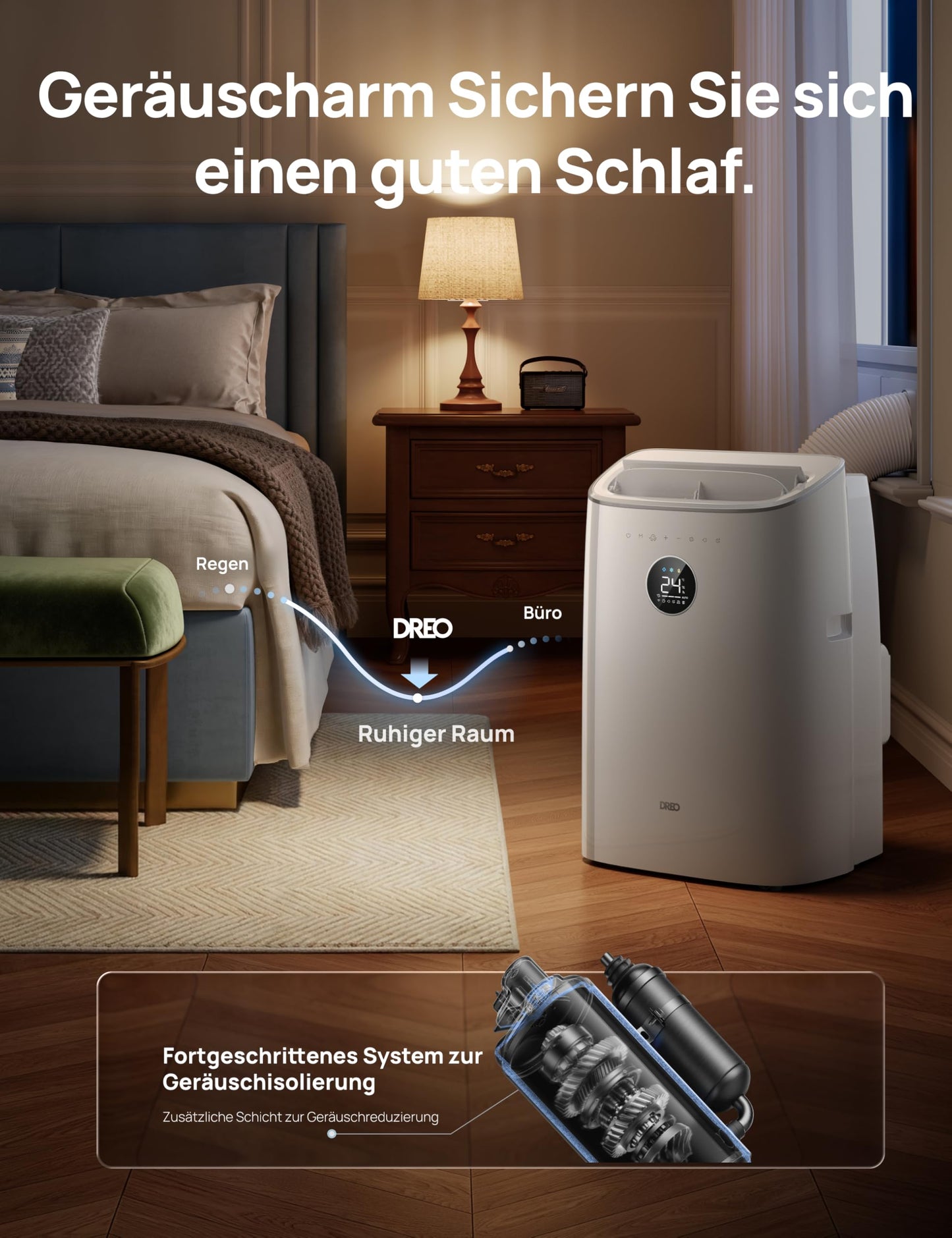 DREO 7500 BTU Mobiles Klimagerät 3-in-1 leise App-Steuerung AC318S