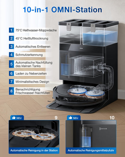 ECOVACS DEEBOT T50 PRO Omni Gen2 Saugroboter 21.000 Pa 81 mm