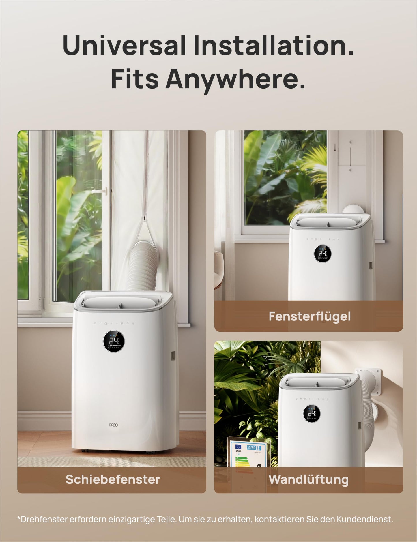DREO 7500 BTU Mobiles Klimagerät 3-in-1 leise App-Steuerung AC318S