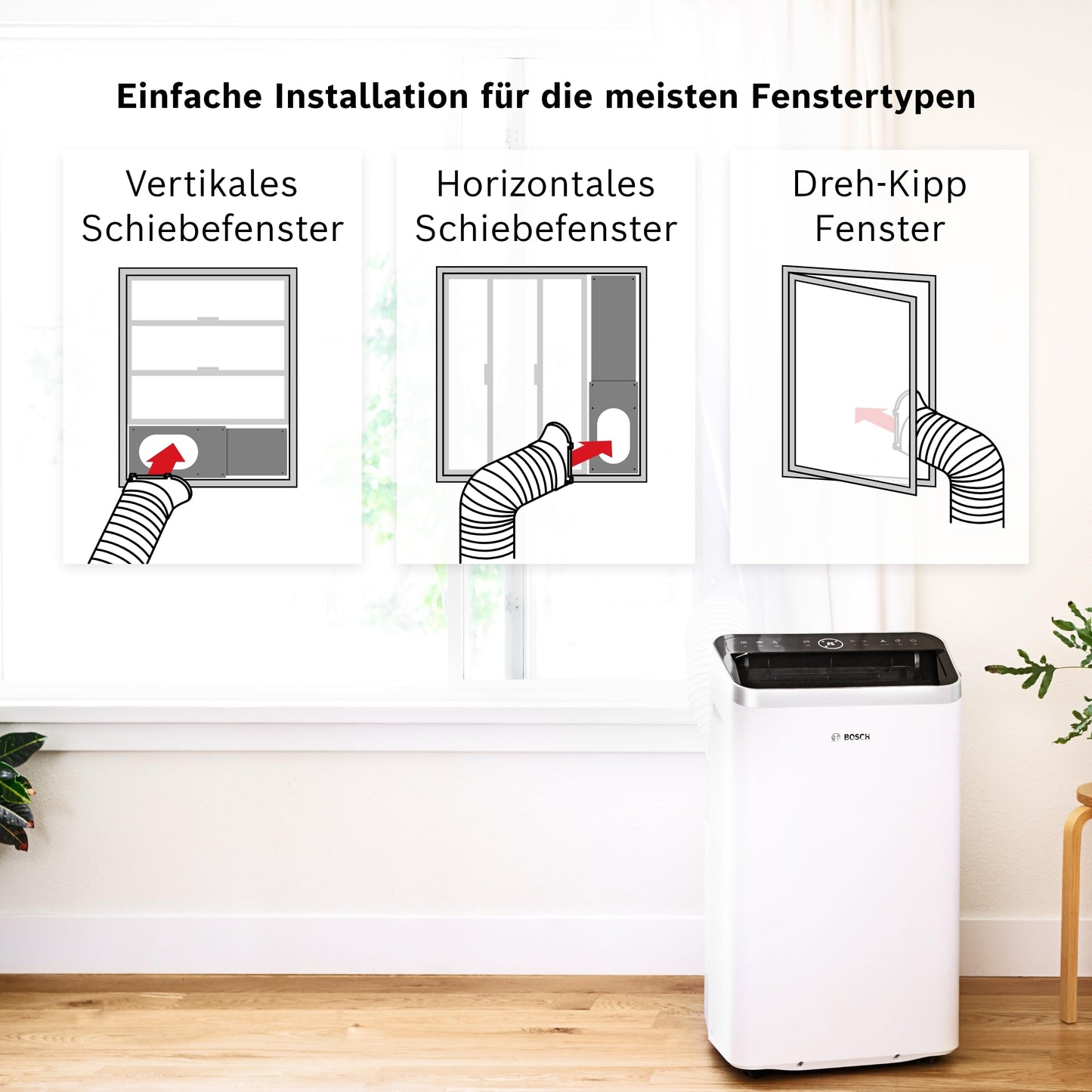 Bosch Cool 4000 Mobiles Klimagerät 3-in-1 – 2,6 kW bis 35 m²