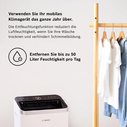Bosch Cool 4000 Mobiles Klimagerät 3-in-1 – 2,6 kW bis 35 m²