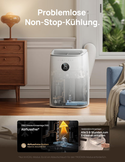 DREO 7500 BTU Mobiles Klimagerät 3-in-1 leise App-Steuerung AC318S