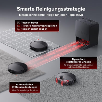 roborock Saros 20 Saugroboter mit Wischfunktion&angebbarem Wischmopp, AdaptiLift Chassis 3.0, 36,000 Pa Saugkraft, Autonomes StarSight System 2.0, DirTect-Technologie, Brandneues RockDock